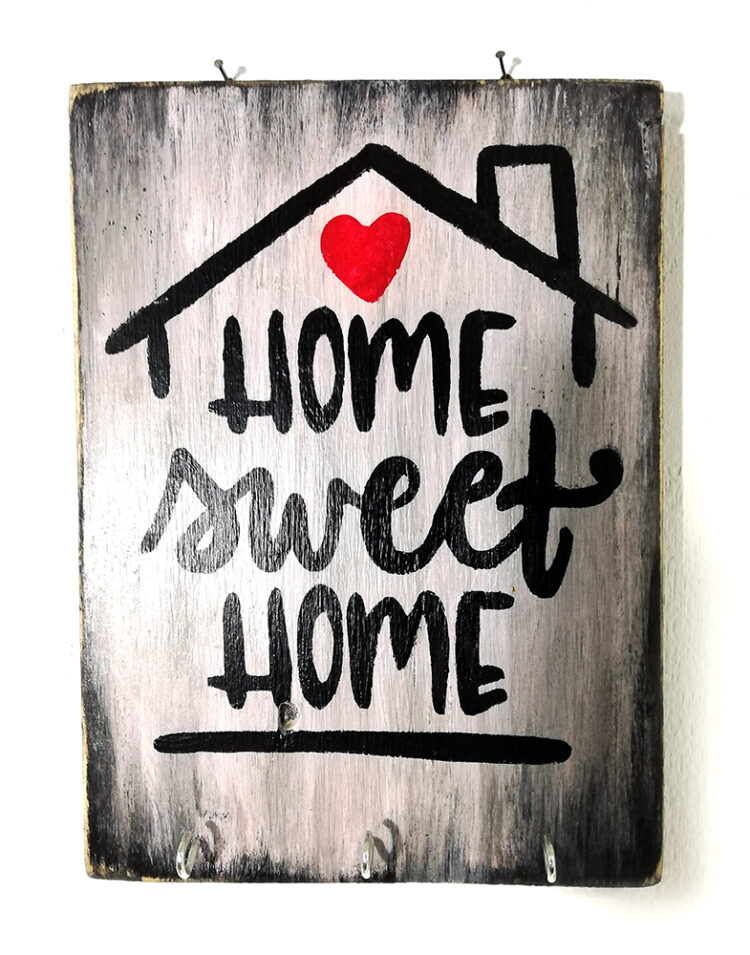 "Home Sweet Home" κρεμάστρα/κλειδοθήκη