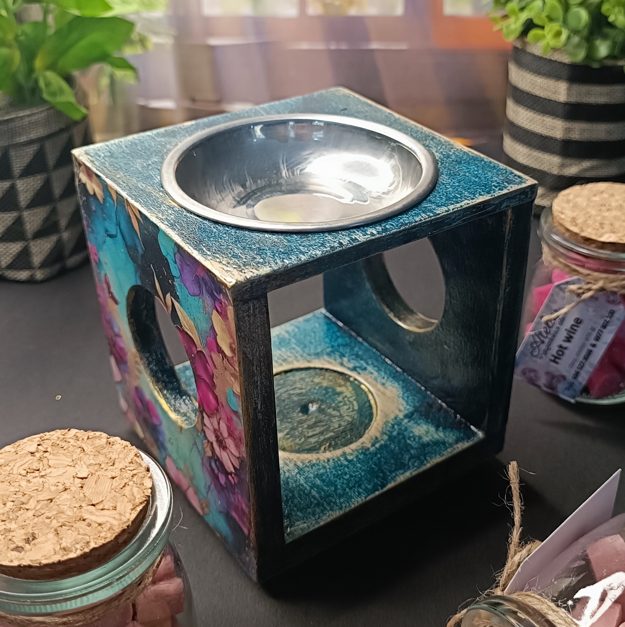 Ξύλινος αρωματιστής "Αμέθυστος Κήπος" για wax melts