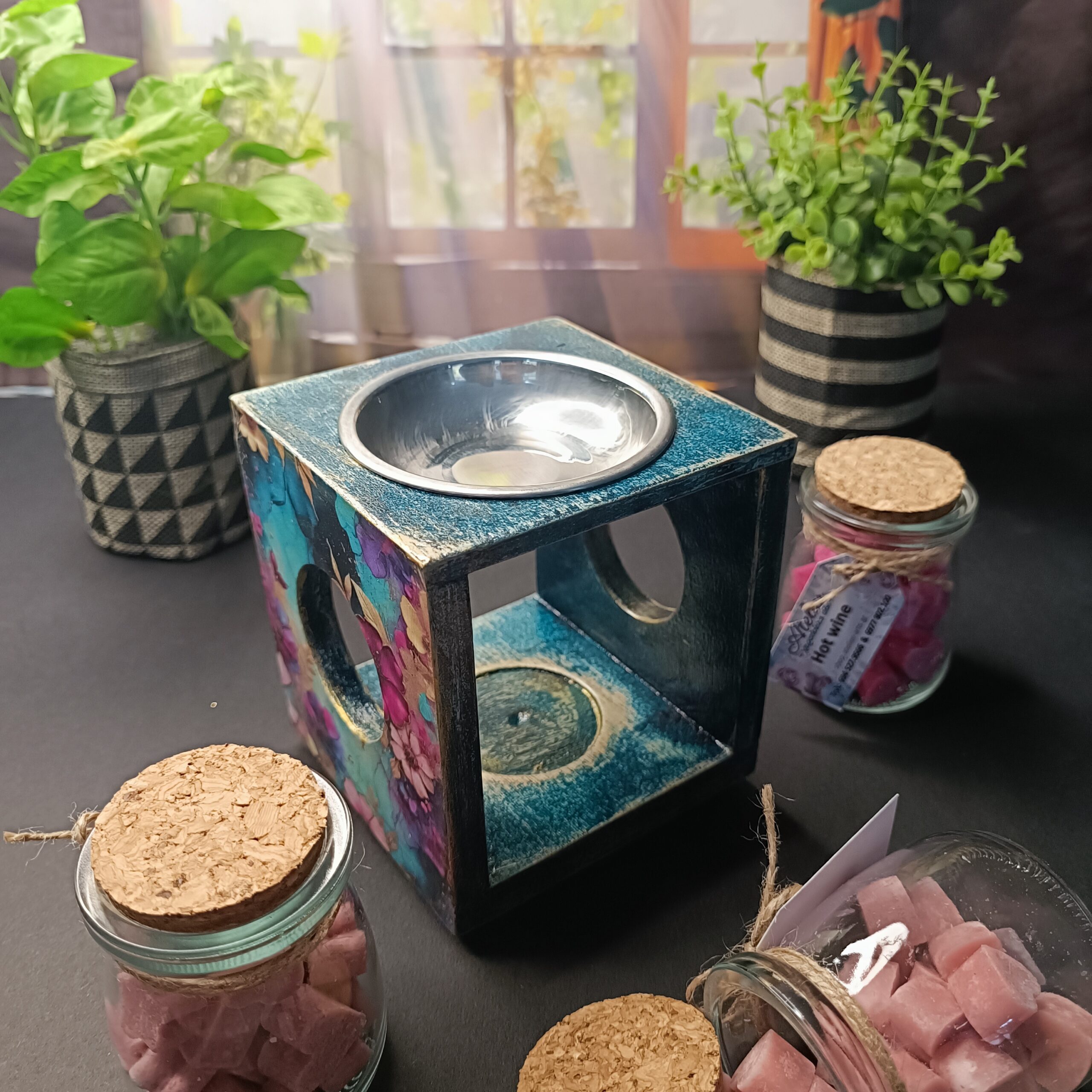 Ξύλινος αρωματιστής "Αμέθυστος Κήπος" για wax melts - Image 4