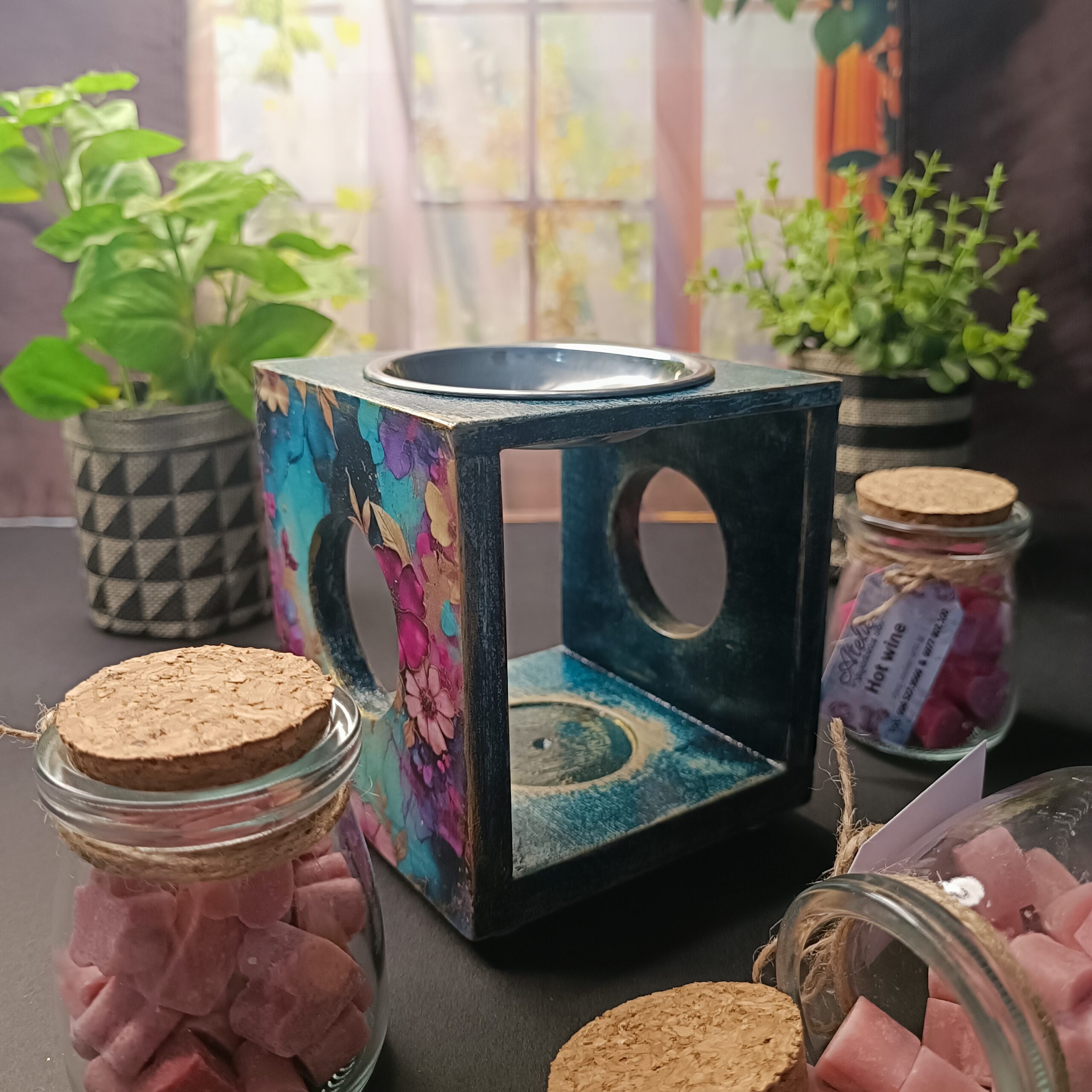 Ξύλινος αρωματιστής "Αμέθυστος Κήπος" για wax melts - Image 3