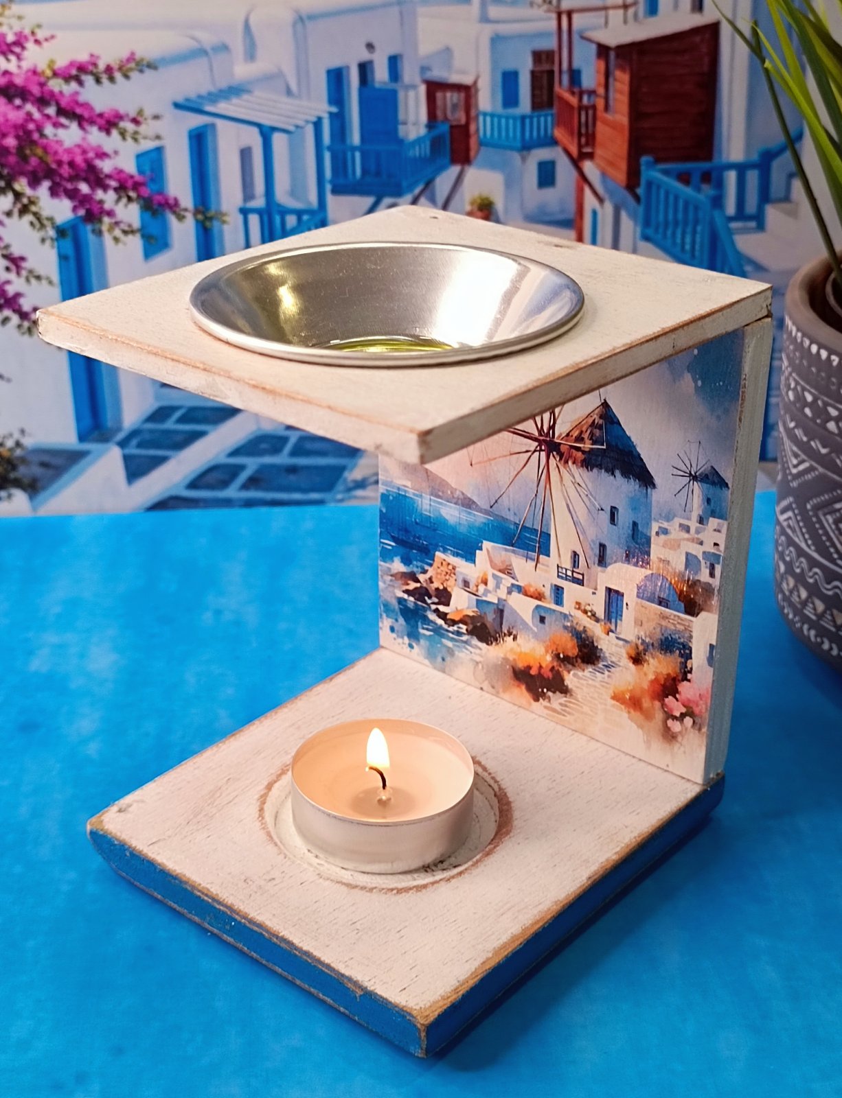 Ξύλινος αρωματιστής "Κυκλάδες 2" για wax melts - Image 7