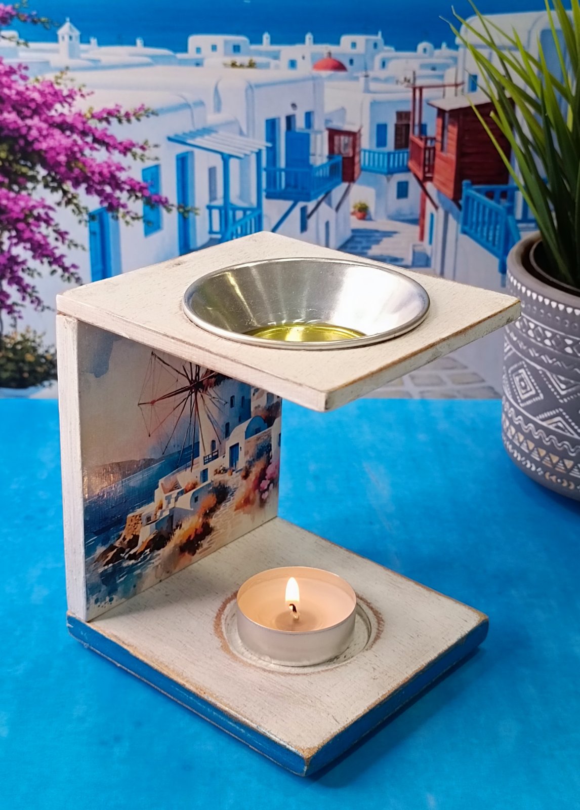 Ξύλινος αρωματιστής "Κυκλάδες 2" για wax melts - Image 5