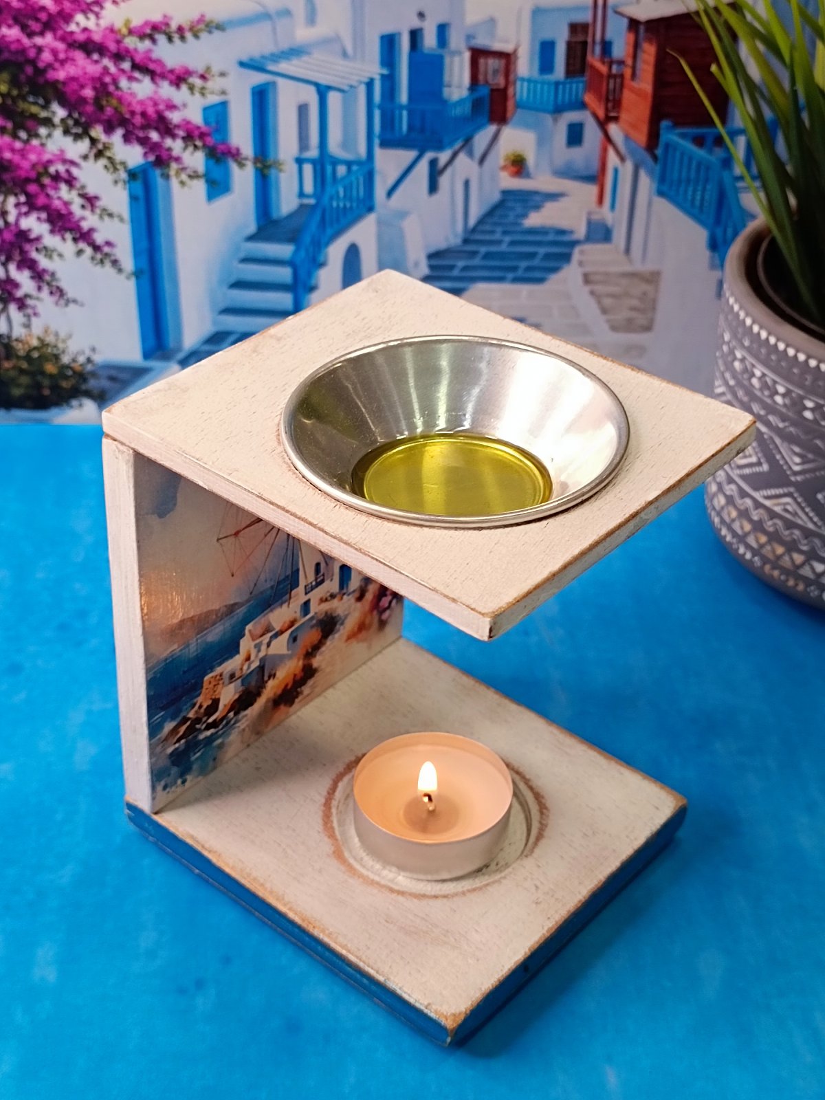 Ξύλινος αρωματιστής "Κυκλάδες 2" για wax melts - Image 6
