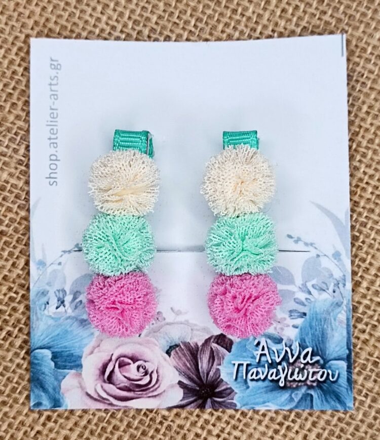 Σετ 2 Χειροποίητα Κλιπ Μαλλιών - Παστέλ Αποχρώσεις