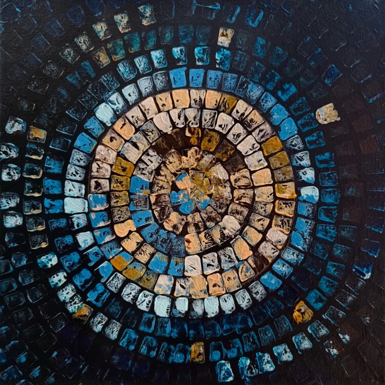 "Στη Δίνη του Χρόνου", πίνακας ζωγραφικής 30x30cm