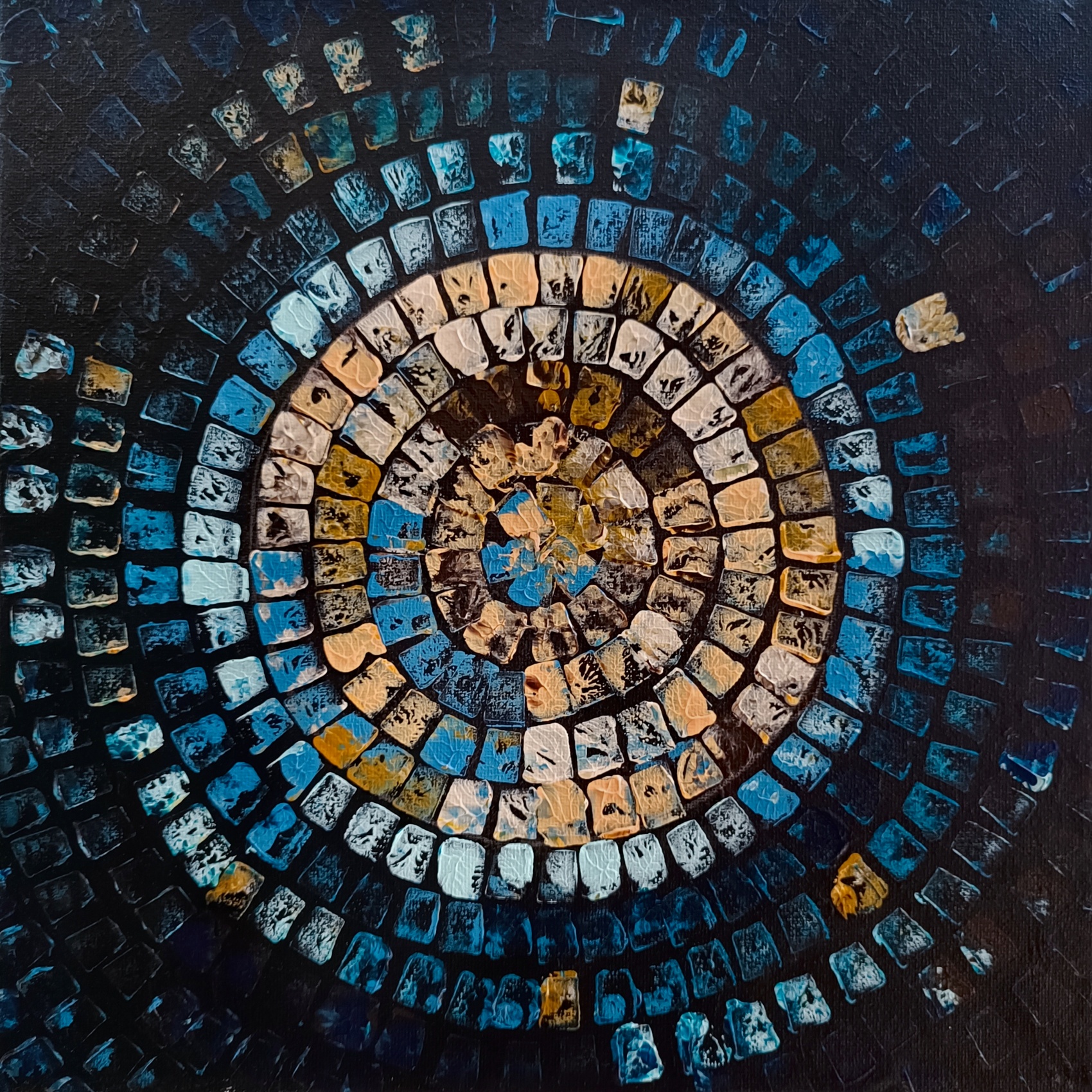 "Στη Δίνη του Χρόνου", πίνακας ζωγραφικής 30x30cm