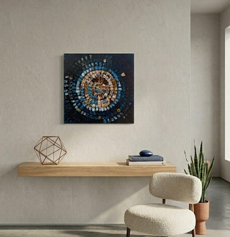 "Στη Δίνη του Χρόνου", πίνακας ζωγραφικής 30x30cm