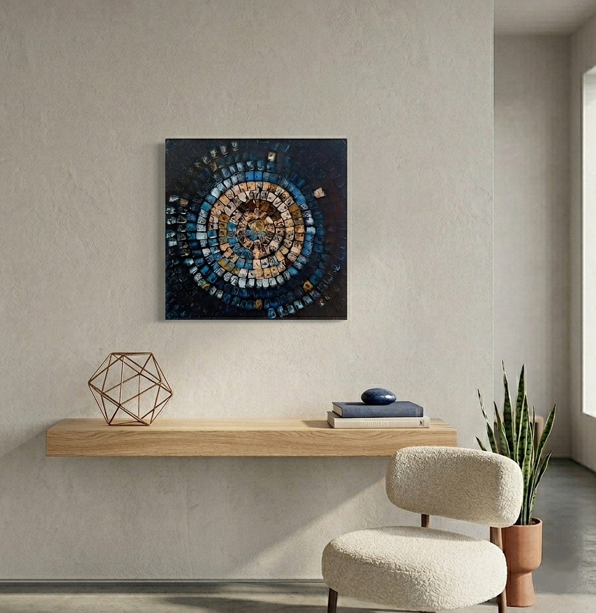 "Στη Δίνη του Χρόνου", πίνακας ζωγραφικής 30x30cm - Image 2
