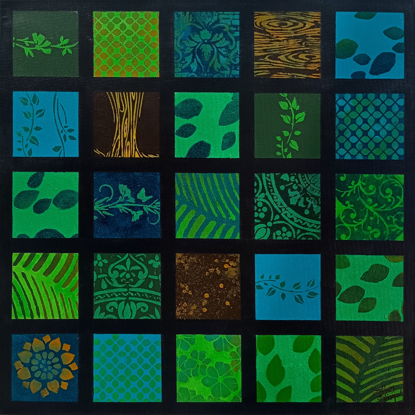 “Green Harmony” Ακρυλικά σε καμβά 55x55cm - Image 2