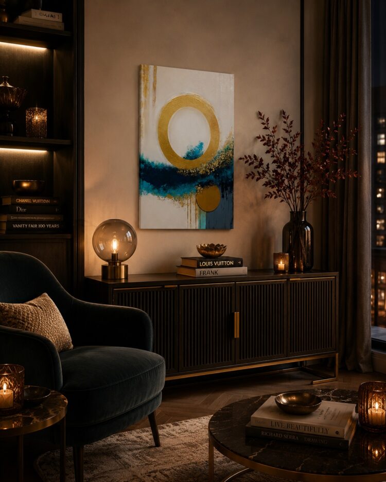 "The Golden Orbit" Σύγχρονη Αφηρημένη Τέχνη 60x90cm