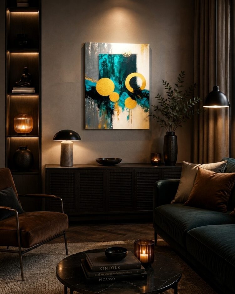 "Abstract Eclipse" Σύγχρονη Αφηρημένη Τέχνη 50x70cm
