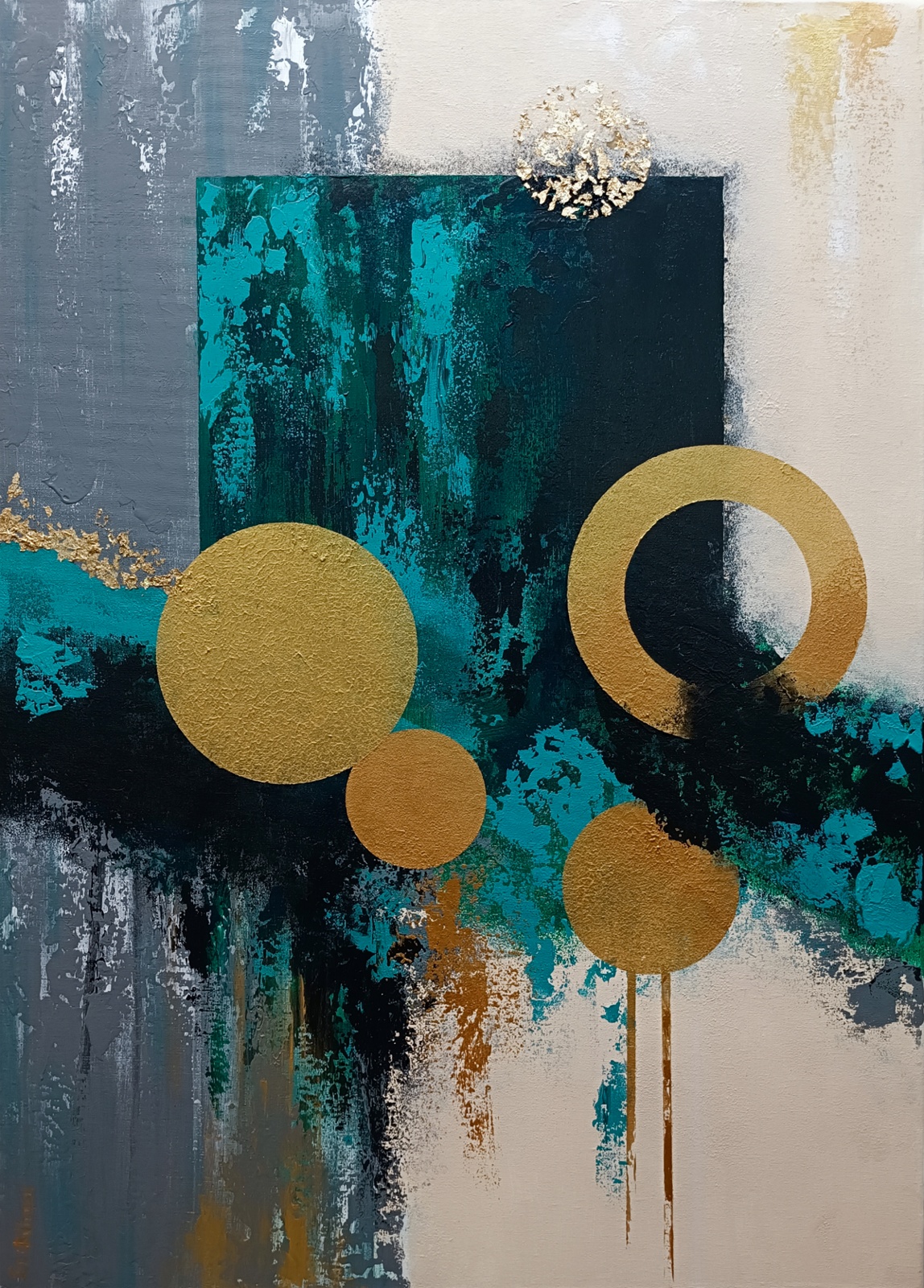 "Abstract Eclipse" Σύγχρονη Αφηρημένη Τέχνη 50x70cm - Image 2