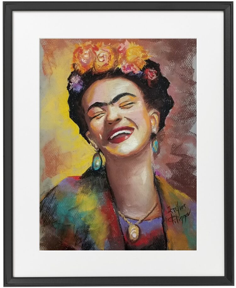 "Φρίντα" soft pastel 30x40cm σε κορνίζα 40x50cm