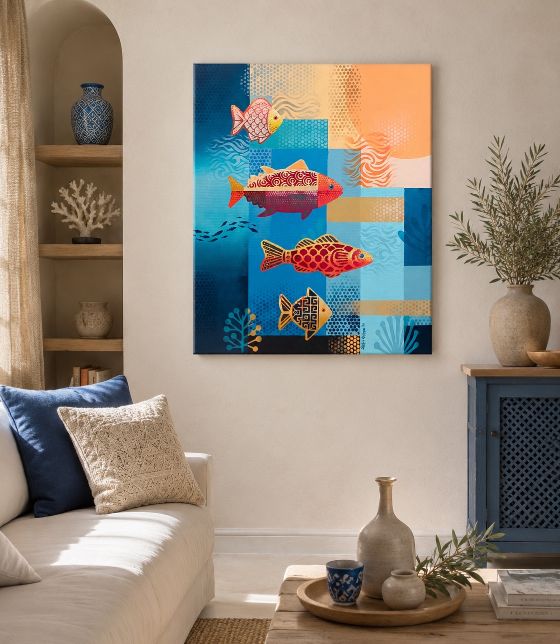 "Πολύχρωμος βυθός" πίνακας ζωγραφικής 50x60cm